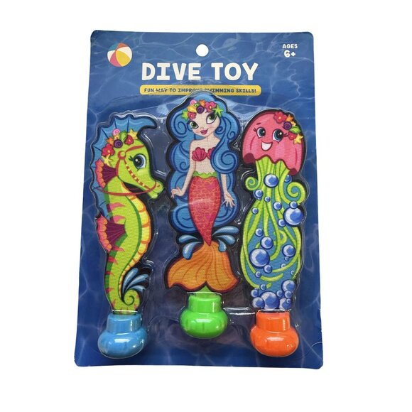 Mermaid &amp; Sea Creature Dive Toys Set - Ages 6+ - Picture 1 of 2